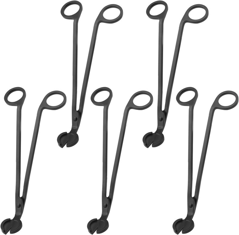 GENHAKON 5 PCS 7 Inch Black Candle Wick Trimmer, Stainless Steel Wick Cutter for Candles, Cut Spent Wicks, Allow Cleaner Burn and Prevent Soot Buildup, Wick Clipper Scissor Candle Tool - Image 1